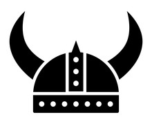 Horned Viking Helmet Flat Vector Icon For Games And Websites