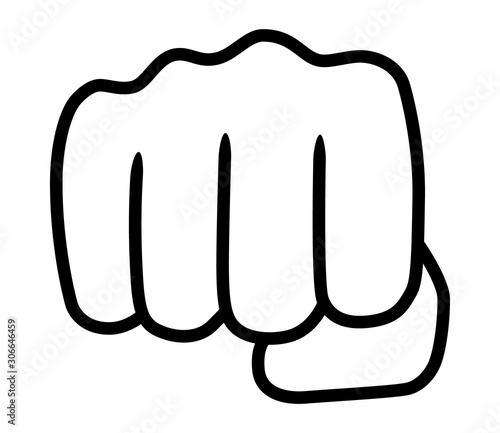 Punch or fist fight line art vector icon for fighting apps and websites Wallpaper Mural