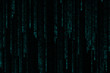 © Phongsak - Technology digital china or chinese text number of one, two, three, four, five, six, seven, eight, nine and zero or binary code in color blue azure with matrix dark or black background.