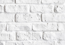 Close-up Of Vintage White Brick Wall Indoor .