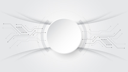 grey white abstract technology background with various technology elements hi-tech communication con