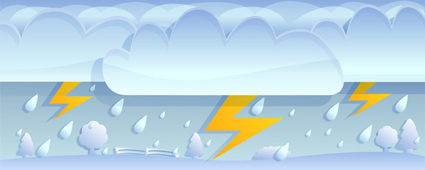 Wall Mural - Thunderbolt storm concept banner. Cartoon illustration of thunderbolt storm vector concept banner for web design