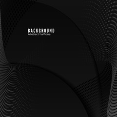 Wall Mural - abstract halftone background. halftone element on blakc backdrop. modern geometric motion design pat