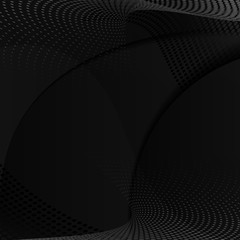 Wall Mural - halftone element on blakc backdrop. abstract halftone background. modern geometric motion design pat