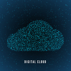 Wall Mural - digital cloud. global structure of data storage. web or internet concept. technology background. vec