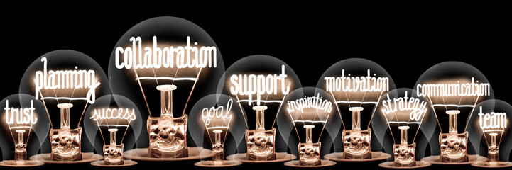 Sticker - Light Bulbs with Collaboration Concept