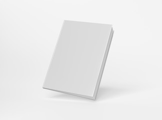 blank a4 book hardcover mockup floating on white background 3d rendering
