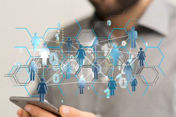 conceptual image with social connection