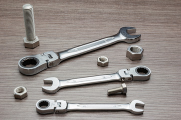 Set of wrenches in different sizes.Set of wrench tool equipment