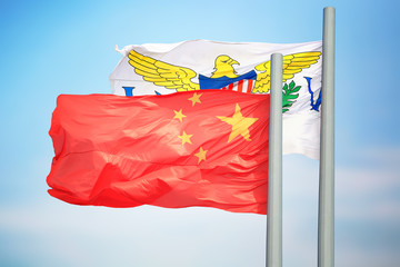 Flags of China and the American Virgin Islands