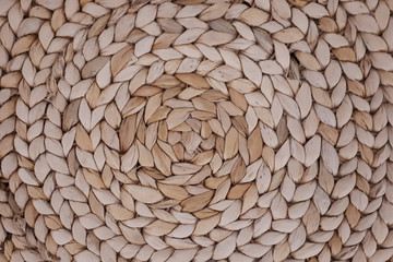 natural straw braided texture for background. braided circle