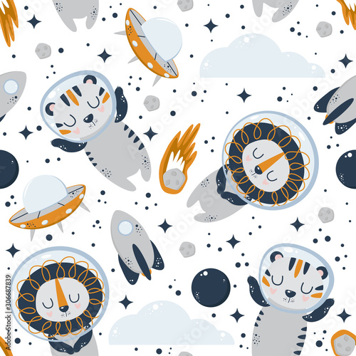 bezszwowy-wzor-z-slicznym-astronauta-lwem-tygrysim-na-bialym-tle-wektorowa-ilustracja-eps