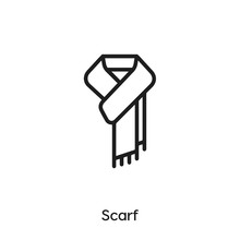 Scarf Icon Vector. Winter Wear Icon Vector Symbol Illustration. Modern Simple Vector Icon For Your Design. Foulard Icon Vector.	