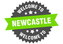 Newcastle Sign. Welcome To Newcastle Green Sticker