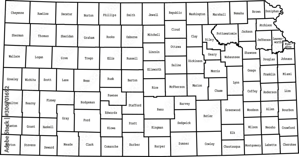 map of Kansas - obrazy, fototapety, plakaty 