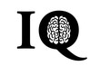 Intelligence quotient - IQ with brain. Intelletcual and mental capacity is measured as score. 
