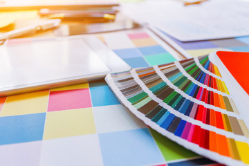 soft focus,a team of ui / ux web designers are working together to develop a mobile responsive websi