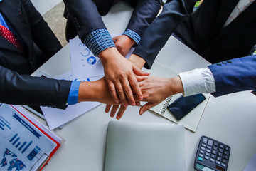 soft Focus,A group of businessmen are handshake together to show the symbol of congratulations that the deal has been completed.