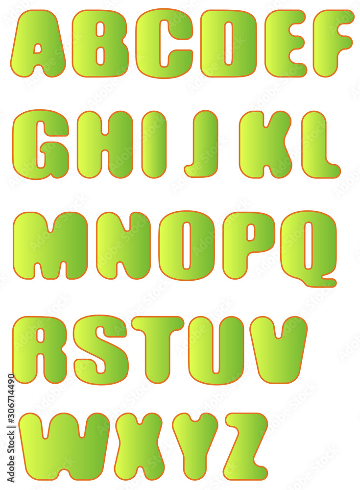 Vector font - set of round letters of English alphabet Stock Vector ...