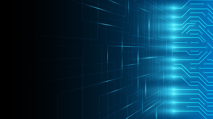 Wall Mural - information abstract technology background,blue circuit system technology background,speed connectio