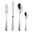 © grey - fork, knife, spoon, teaspoon, cutlery isolated on white background, clipping path