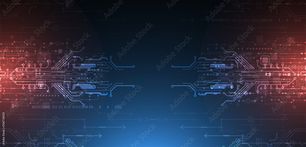 Abstract technology circuit board. Communication concept. - obrazy, fototapety, plakaty 