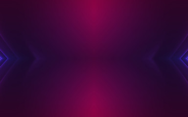 Leinwandbilder - Dark abstract futuristic background. Neon lines glow. Neon lines, shapes. Multi-colored glow, blurry lights, bokeh. Empty stage background