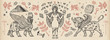 Ancient Sumerian Civilization. Old school tattoo collection. Assyrian culture. Gilgamesh legends. Middle East history. Mesopotamian goddess. Ishtar and Lamassu. Cuneiform writing, ziggurat