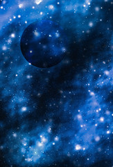 Wall Mural - stars, planet and galaxy in cosmos universe, space and time travel science background