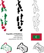 © Ann - Republic of Maldives vector map, flag, borders, mask , capital, area and population infographic