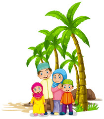 Sticker - Muslim family under the tree