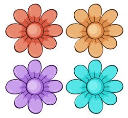 Poster - Isolated set of flowers