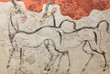 © Zzvet - Wall painting - ancient fresco with wild antelopes from palace of Minoan Settlement at Akrotiri, located on the Santorini island, Cyclades, Greece