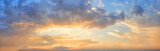 Fototapeta Zachód słońca - Panorama of orange sunset sky