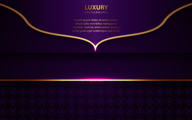 Wall Mural - abstract blue purple paper overlapping layers background a combination with golden texture line deco
