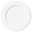 Empty white plate vector illustration isolated on white background.