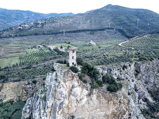 Wall Mural - Ancient tower on the cliff of a small hill, Tuscany, Italy