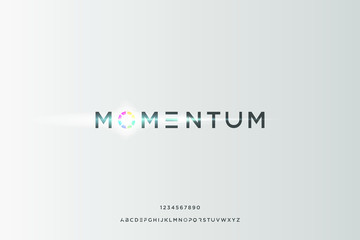 Wall Mural - momentum. minimalist modern alphabet fonts. typography creative vector illustration