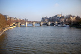 Fototapeta Paryż - View of a historical bridge called Pont Neuf on Seine river in Paris.