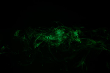 Whispy Green Smoke on Black Background