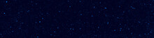 Blue Stars In Sky. Outer Space Web Banner.