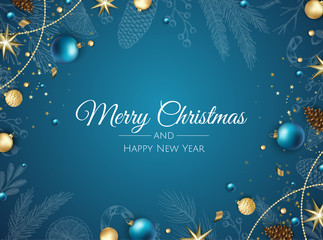 merry christmas background with christmas element. vector illustration