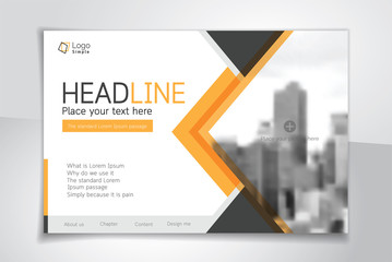 Wall Mural - horizontal vector background template for page cover, flyer, leaflet or advertising billboard