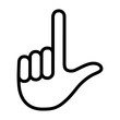 Loser sign hand gesture line art vector icon for apps and websites