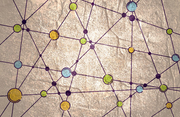 Wall Mural - medical, technology, chemistry and science icon design template. molecule and communication backgrou