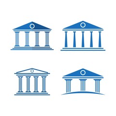 law and pillar logo, icon and template