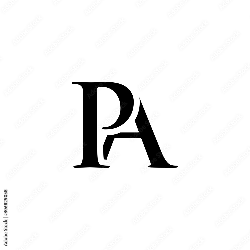 Initial pa alphabet logo design template vector - obrazy, fototapety, plakaty 