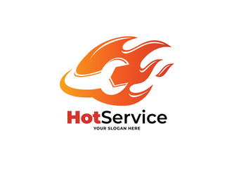 Wall Mural - hot service logo vector template