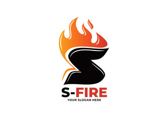 Wall Mural - initial letter S fire logo design vector