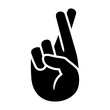 Cross your fingers or fingers crossed hand gesture flat vector icon for apps and websites